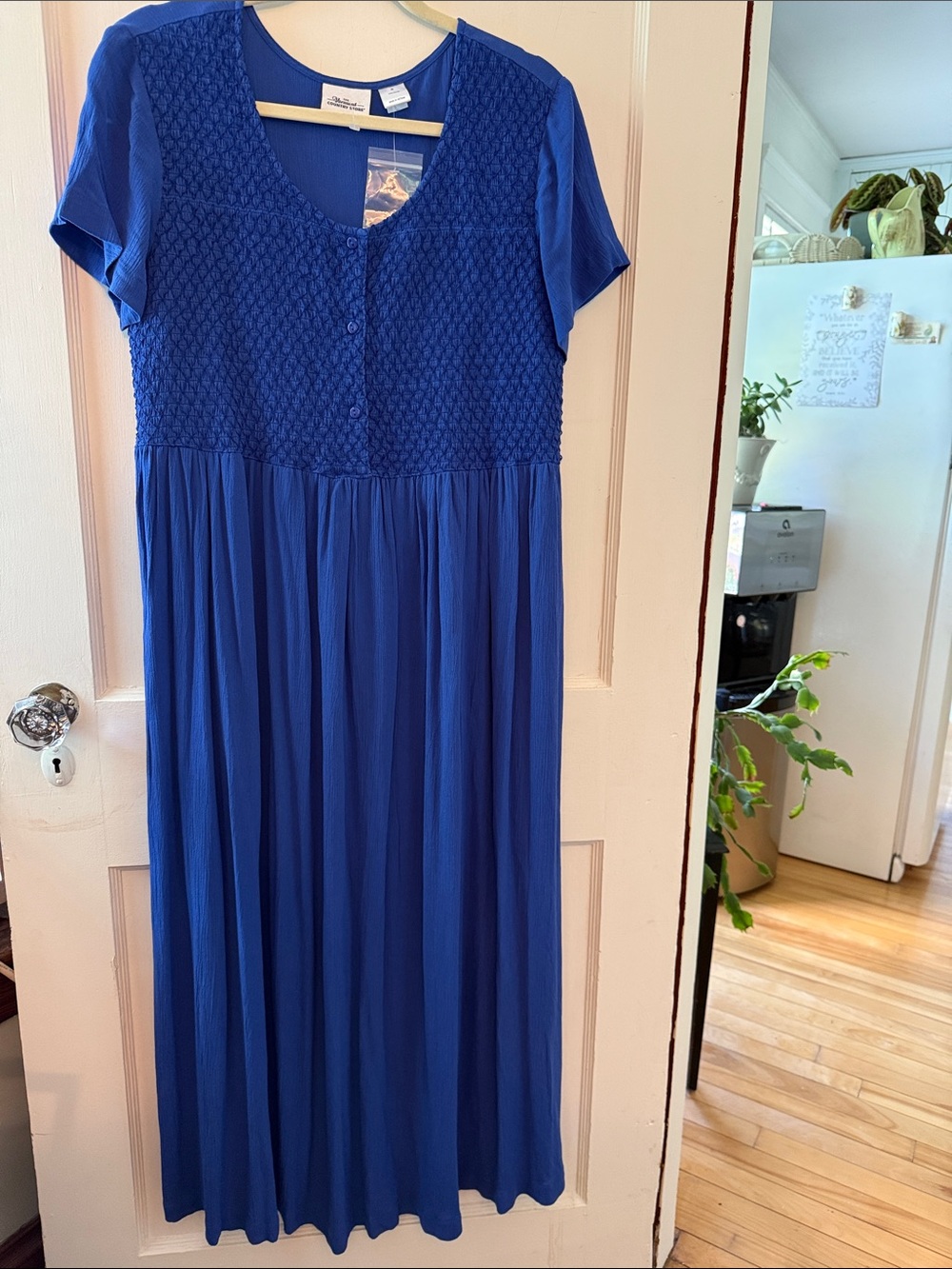 Women’s Blue Knit Bodice Maxi Dress by Unknown Brand